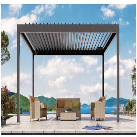 Best Sale Product New Europe Atrium Attached Waterproof Folding Aluminum Pergola Bioclimatic