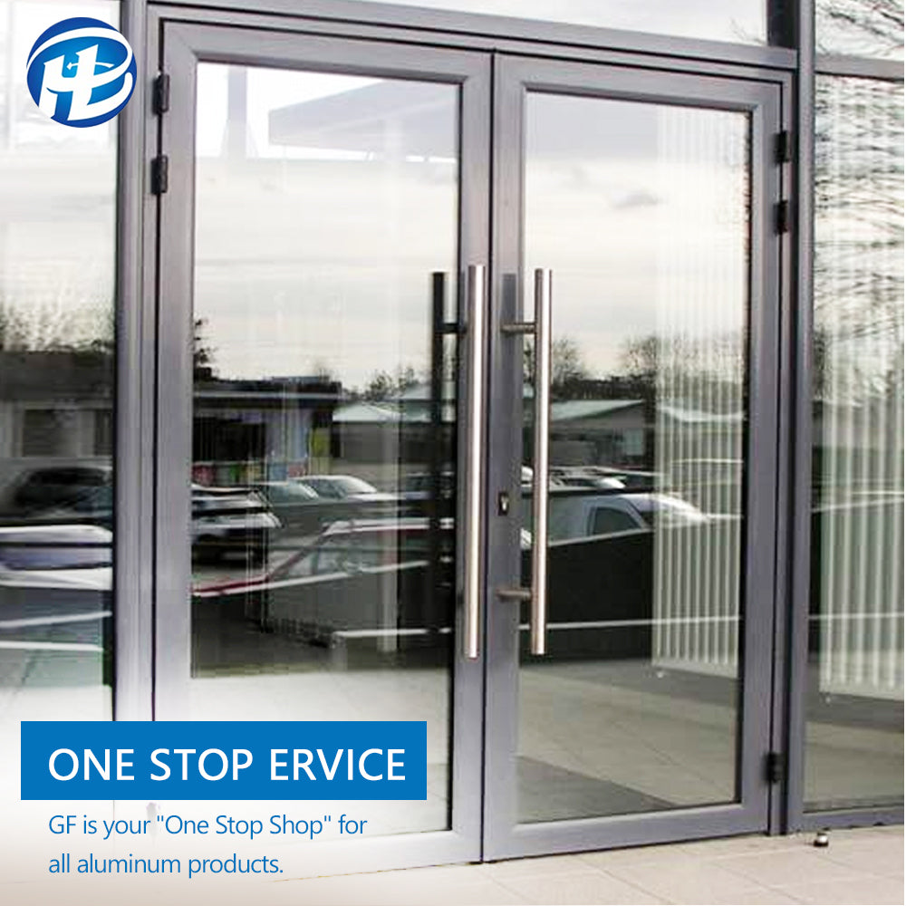 commercial modern shop storefront interior swing glass doors aluminum ...