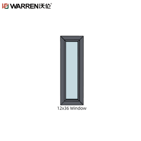 12x36 Picture Aluminium Low E Black Impact Window For Home