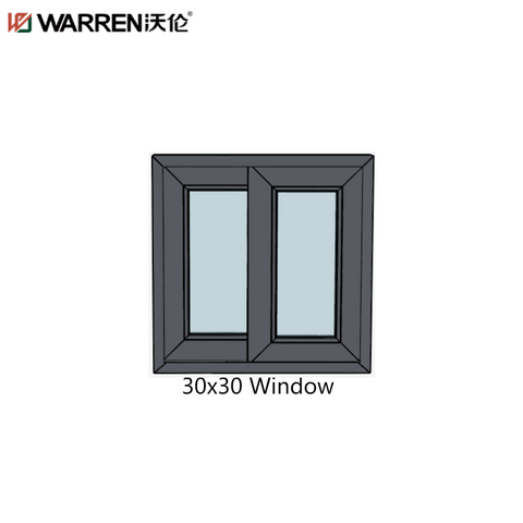 30x30 Sliding Aluminium Frosted Glass Blue Vertical Window Rough Opening