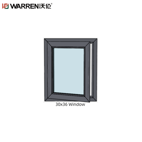 Warren 30x36 Inward Opening Aluminium Triple Glass Brown Commercial Window Prices