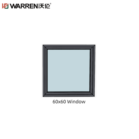 60x60 Picture Aluminium Triple Glazing Black Double Hung Window For Sale
