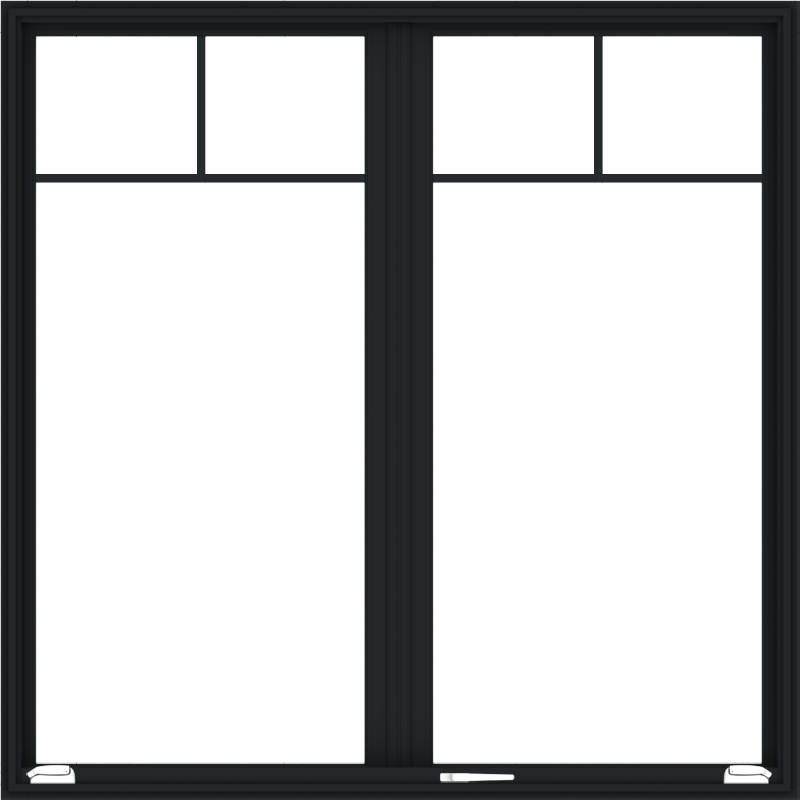 72x72 (71.5 x 71.5 inch) Black Aluminum French Window with Fractional ...