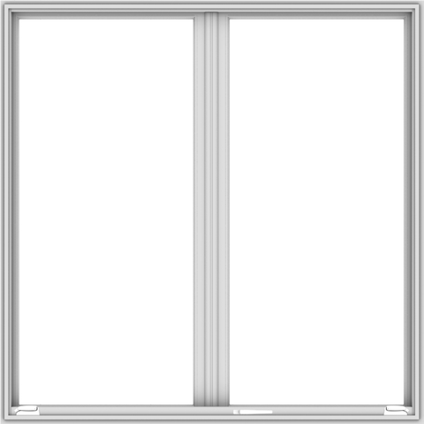 72x72 (71.5 x 71.5 inch) White Aluminum French Window Clear no Grids