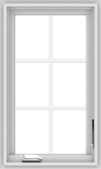 WDMA 18x30 (17.5 x 29.5 inch) White Vinyl uPVC Crank out Casement Window with Colonial Grids