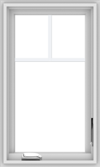WDMA 18x30 (17.5 x 29.5 inch) White Vinyl uPVC Crank out Casement Window with Fractional Grilles