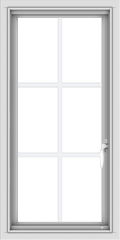 WDMA 18x36 (17.5 x 35.5 inch) Vinyl uPVC White Push out Casement Window with Colonial Grids