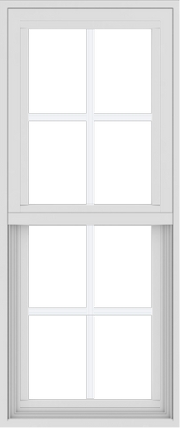 WDMA 18x42 (17.5 x 41.5 inch) Vinyl uPVC White Single Hung Double Hung Window with Colonial Grids Exterior