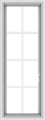 WDMA 18x48 (17.5 x 47.5 inch) uPVC Vinyl White push out Casement Window with Colonial Grids