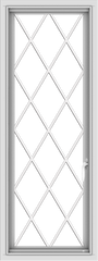 WDMA 18x48 (17.5 x 47.5 inch) uPVC Vinyl White push out Casement Window without Grids with Diamond Grills