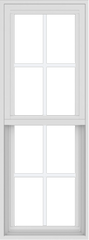 WDMA 18x48 (17.5 x 47.5 inch) Vinyl uPVC White Single Hung Double Hung Window with Colonial Grids Exterior