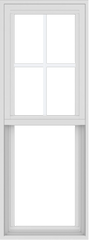 WDMA 18x48 (17.5 x 47.5 inch) Vinyl uPVC White Single Hung Double Hung Window with Top Colonial Grids Exterior