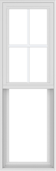 WDMA 18x54 (17.5 x 53.5 inch) Vinyl uPVC White Single Hung Double Hung Window with Top Colonial Grids Exterior