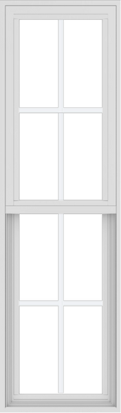 WDMA 18x60 (17.5 x 59.5 inch) Vinyl uPVC White Single Hung Double Hung Window with Colonial Grids Exterior
