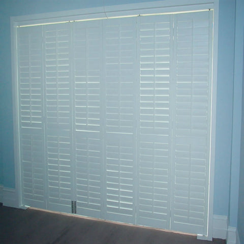 2016 low cost interior shutters with fabric inserts wood shutters for sliding doors on China WDMA