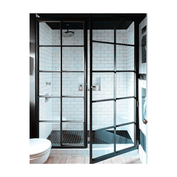 2018 Industrial steel glass doors antique metal frames windows grill decorative iron door design on China WDMA