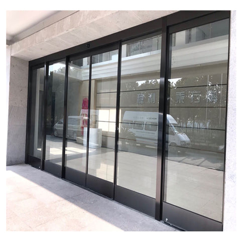 2019 High quality cheap price industrial aluminum automatic sliding door glass door on China WDMA