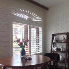 2019 white Arch Design Interior Wooden Window plantation shutter on China WDMA
