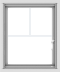 WDMA 20x24 (19.5 x 23.5 inch) Vinyl uPVC White Push out Casement Window with Fractional Grilles