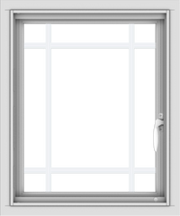 WDMA 20x24 (19.5 x 23.5 inch) Vinyl uPVC White Push out Casement Window with Prairie Grilles
