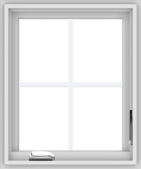 WDMA 20x24 (19.5 x 23.5 inch) White Vinyl uPVC Crank out Casement Window with Colonial Grids