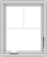 WDMA 20x24 (19.5 x 23.5 inch) White Vinyl uPVC Crank out Casement Window with Fractional Grilles