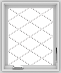 WDMA 20x24 (19.5 x 23.5 inch) White Vinyl uPVC Crank out Casement Window without Grids with Diamond Grills