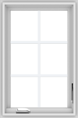 WDMA 20x30 (19.5 x 29.5 inch) White Vinyl uPVC Crank out Casement Window with Colonial Grids