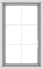 WDMA 20x32 (19.5 x 31.5 inch) Vinyl uPVC White Push out Casement Window with Colonial Grids