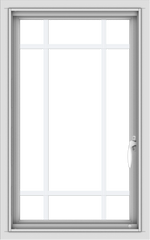 WDMA 20x32 (19.5 x 31.5 inch) Vinyl uPVC White Push out Casement Window with Prairie Grilles