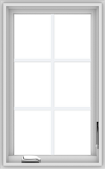WDMA 20x32 (19.5 x 31.5 inch) White Vinyl uPVC Crank out Casement Window with Colonial Grids