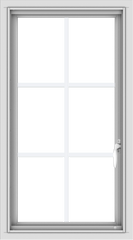 WDMA 20x36 (19.5 x 35.5 inch) Vinyl uPVC White Push out Casement Window with Colonial Grids