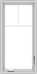 WDMA 20x40 (19.5 x 39.5 inch) White Vinyl uPVC Crank out Casement Window with Fractional Grilles