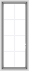 WDMA 20x48 (19.5 x 47.5 inch) uPVC Vinyl White push out Casement Window with Colonial Grids
