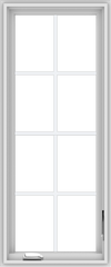 WDMA 20x48 (19.5 x 47.5 inch) White Vinyl uPVC Crank out Casement Window with Colonial Grids