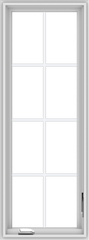 WDMA 20x54 (19.5 x 53.5 inch) White Vinyl uPVC Crank out Casement Window with Colonial Grids