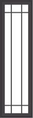 WDMA 20x72 (19.5 x 71.5 inch) Pine Wood Dark Grey Aluminum Crank out Casement Window with Prairie Grilles