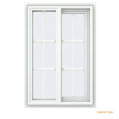 24x36 23.5x35.5 White Color Vinyl Pvc Sliding Window With Colonial Grids Grilles