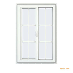 24x36 23.5x35.5 White Color Vinyl Pvc Sliding Window With Colonial Grids Grilles