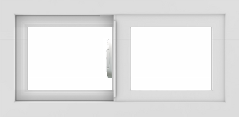 WDMA 24x12 (23.5 x 11.5 inch) Vinyl uPVC White Slide Window without Grids Interior
