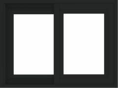 WDMA 24x18 (23.5 x 17.5 inch) Vinyl uPVC Black Slide Window without Grids Exterior