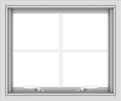WDMA 24x20 (23.5 x 19.5 inch) White uPVC Vinyl Push out Awning Window with Colonial Grids Interior