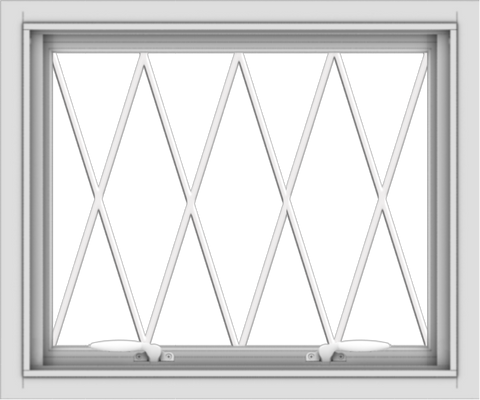 WDMA 24x20 (23.5 x 19.5 inch) White uPVC Vinyl Push out Awning Window without Grids with Diamond Grills