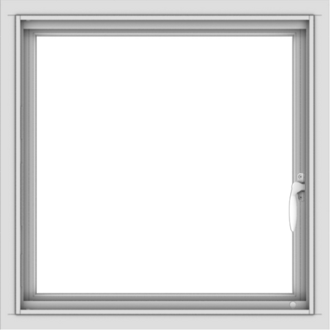 WDMA 24x24 (23.5 x 23.5 inch) Vinyl uPVC White Push out Casement Window without Grids Interior