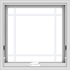 WDMA 24x24 (23.5 x 23.5 inch) White Vinyl uPVC Crank out Awning Window with Prairie Grilles