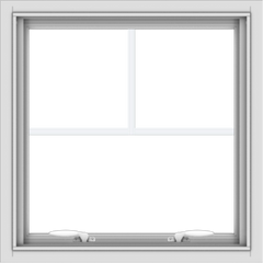WDMA 24x24 (23.5 x 23.5 inch) White uPVC Vinyl Push out Awning Window with Fractional Grilles