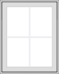 WDMA 24x30 (23.5 x 29.5 inch) White Vinyl uPVC Crank out Awning Window with Colonial Grids Exterior