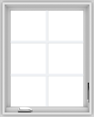 WDMA 24x30 (23.5 x 29.5 inch) White Vinyl uPVC Crank out Casement Window with Colonial Grids