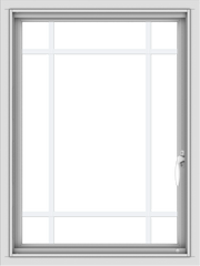 WDMA 24x32 (23.5 x 31.5 inch) Vinyl uPVC White Push out Casement Window with Prairie Grilles
