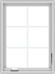 WDMA 24x32 (23.5 x 31.5 inch) White Vinyl uPVC Crank out Casement Window with Colonial Grids
